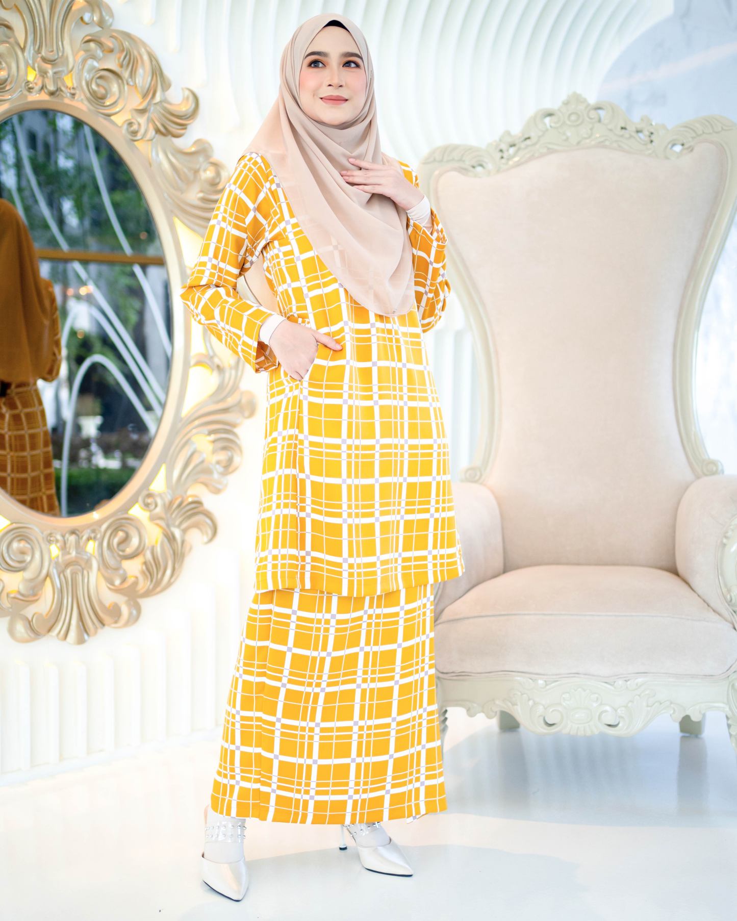 Baju Kurung Pahang Aliza - Honey Mustard