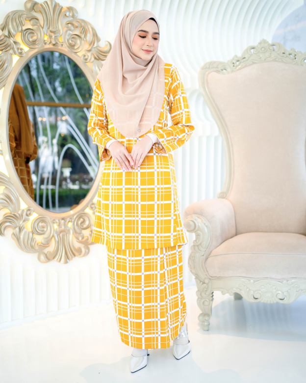 Baju Kurung Pahang Aliza - Honey Mustard