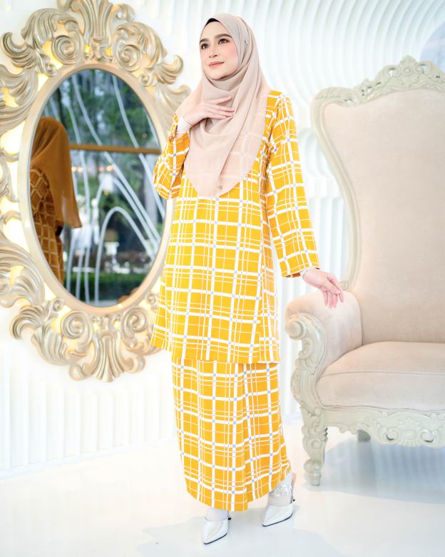 Baju Kurung Pahang Aliza - Honey Mustard