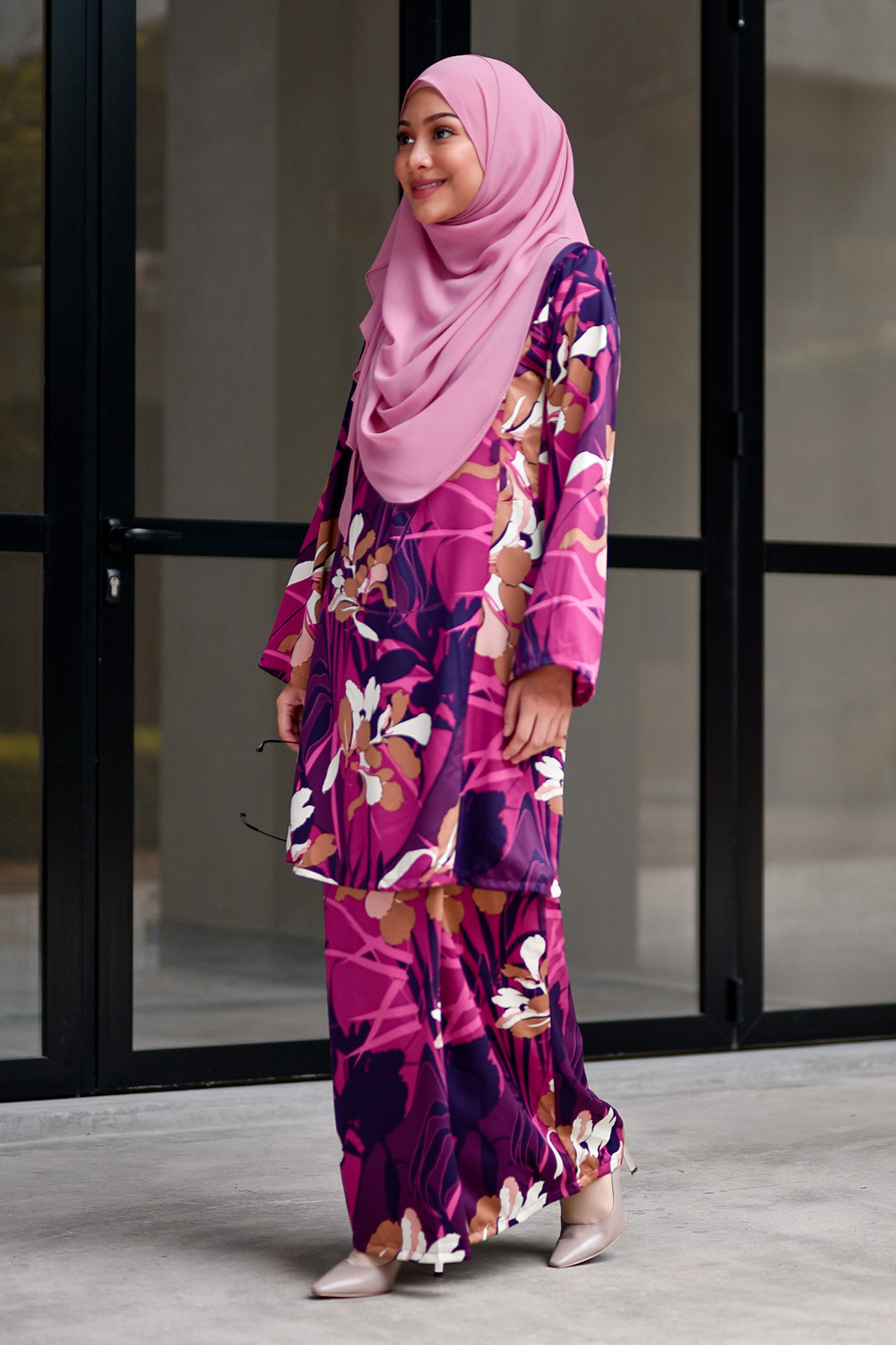 Baju Kurung Pahang Anisa - Pink