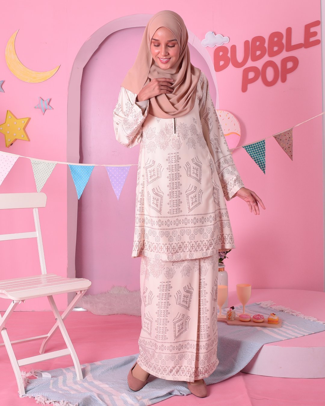 Baju Kurung Pahang Ciara - Dalgona Cream