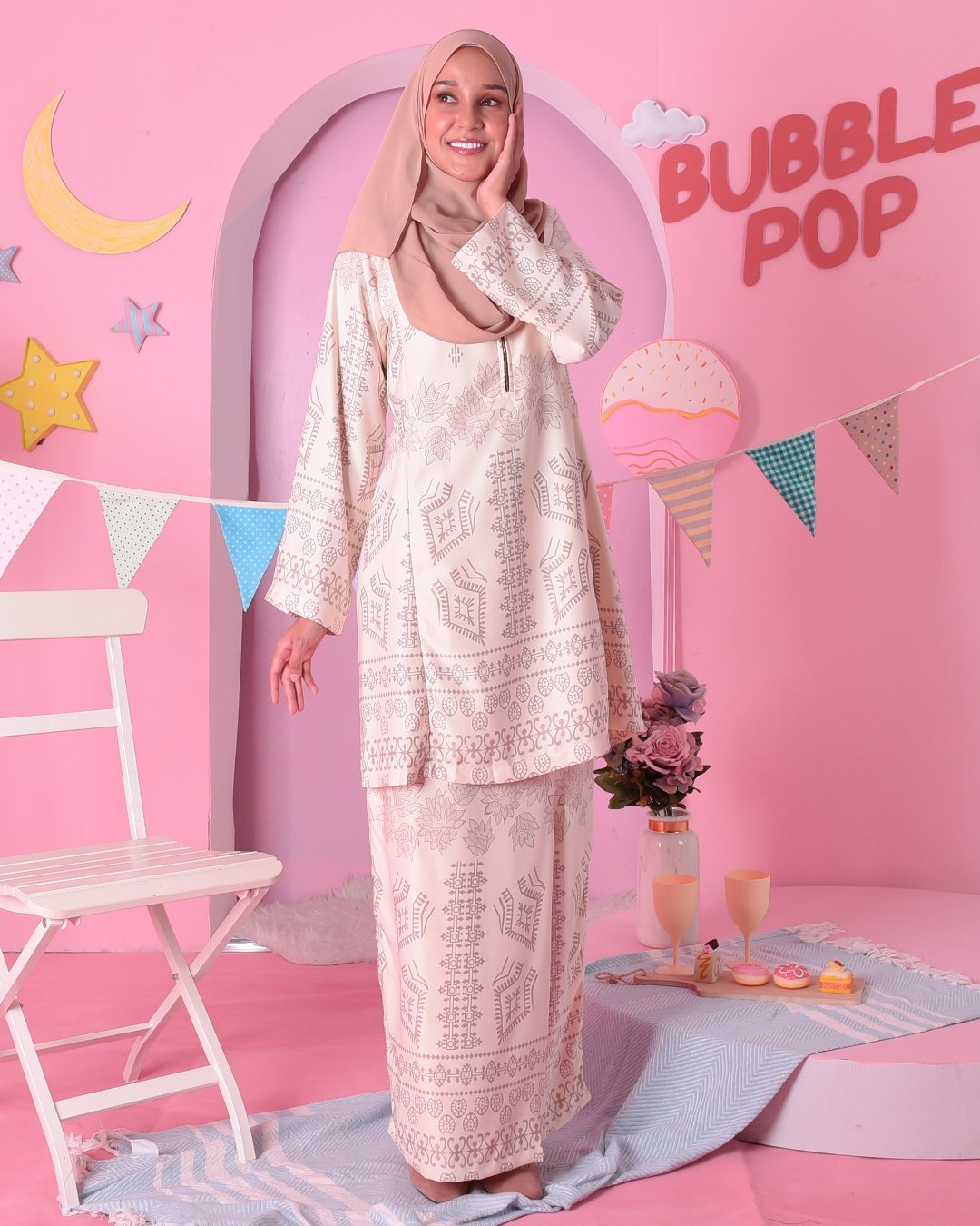 Baju Kurung Pahang Ciara - Dalgona Cream
