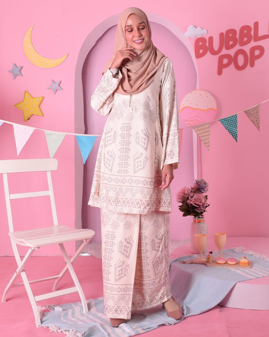 Baju Kurung Pahang Ciara - Dalgona Cream