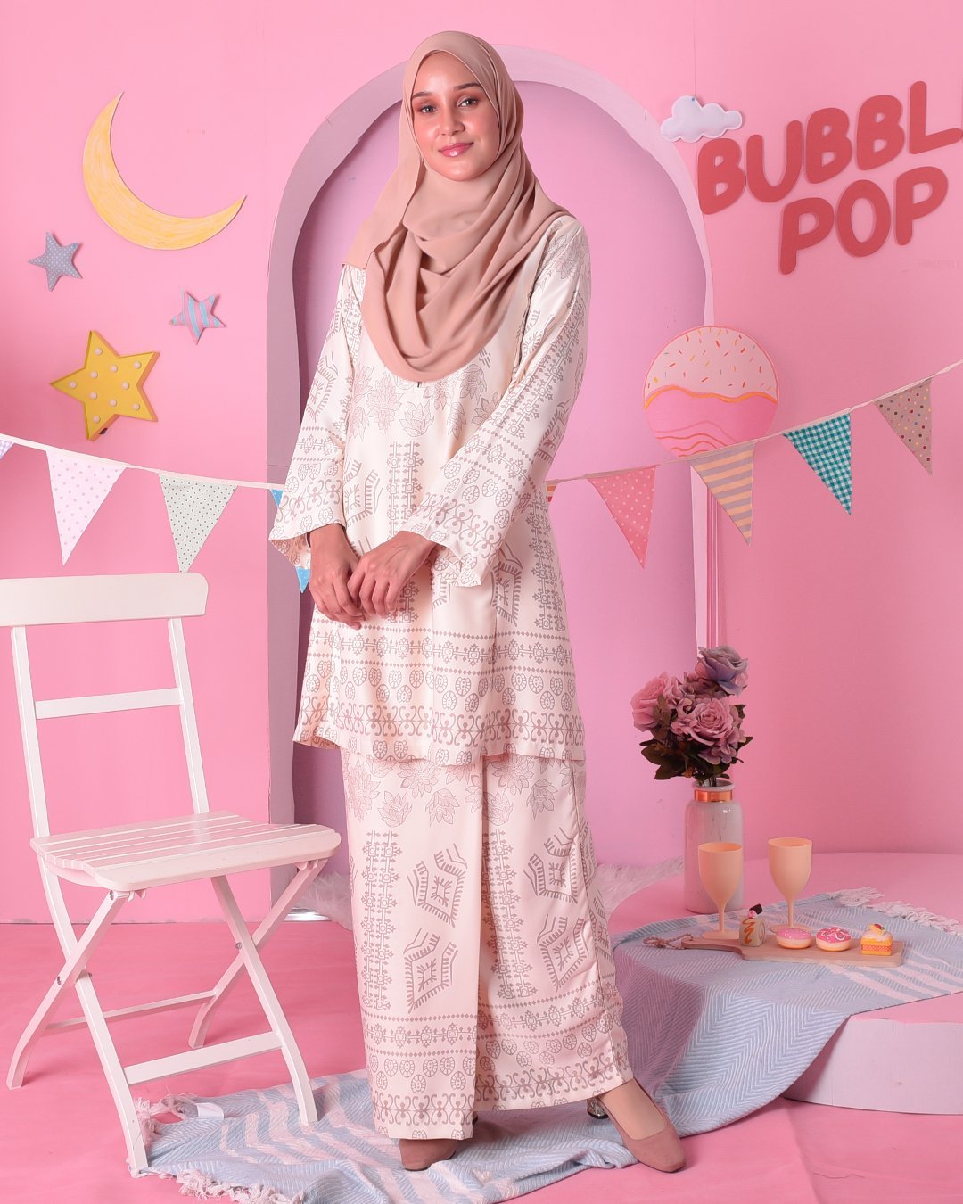 Baju Kurung Pahang Ciara - Dalgona Cream