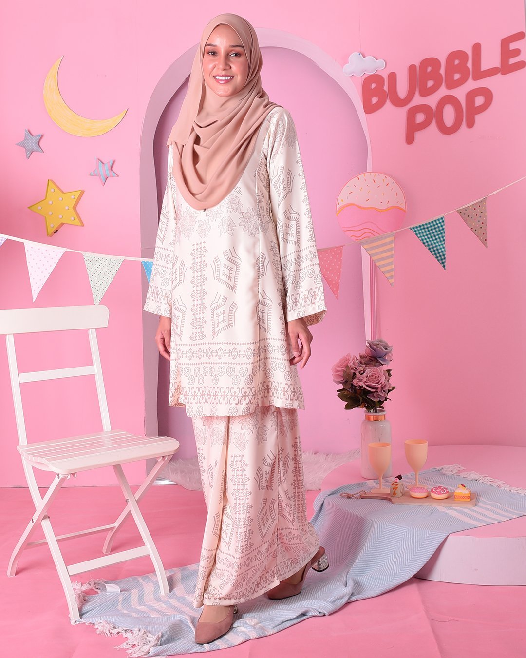 Baju Kurung Pahang Ciara - Dalgona Cream