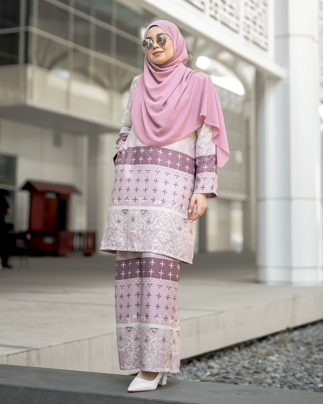 Baju Kurung Pahang Rayla - Rosy Pink