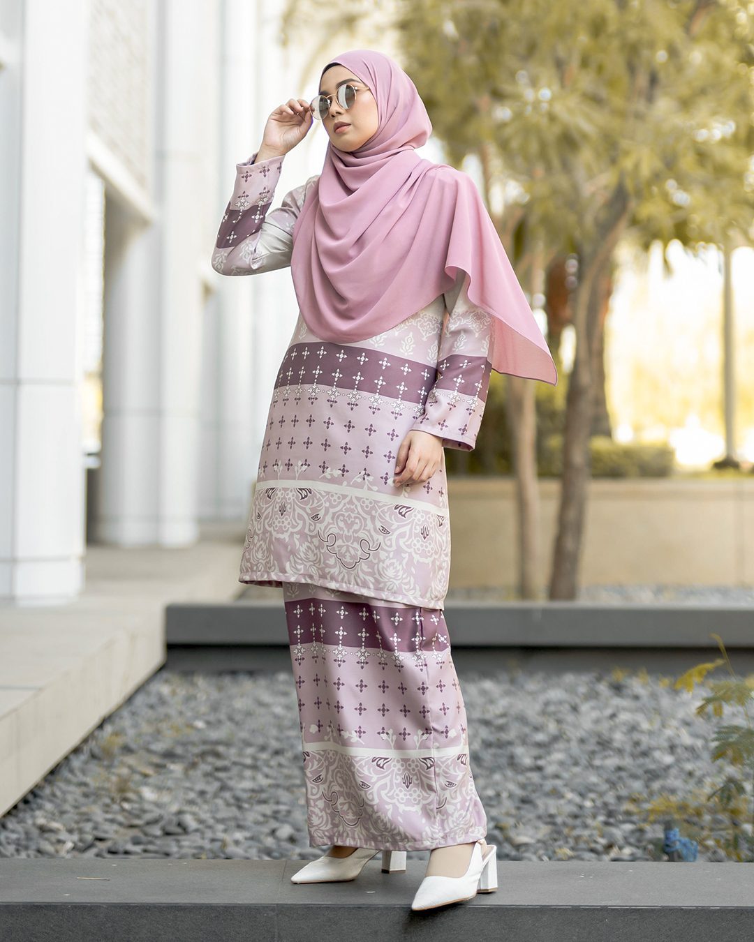 Baju Kurung Pahang Rayla - Rosy Pink