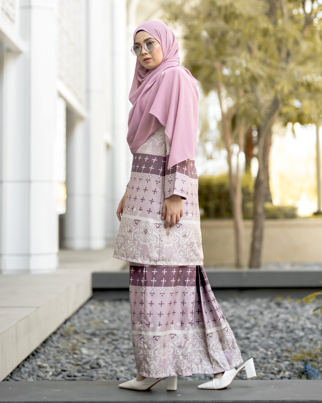 Baju Kurung Pahang Rayla - Rosy Pink