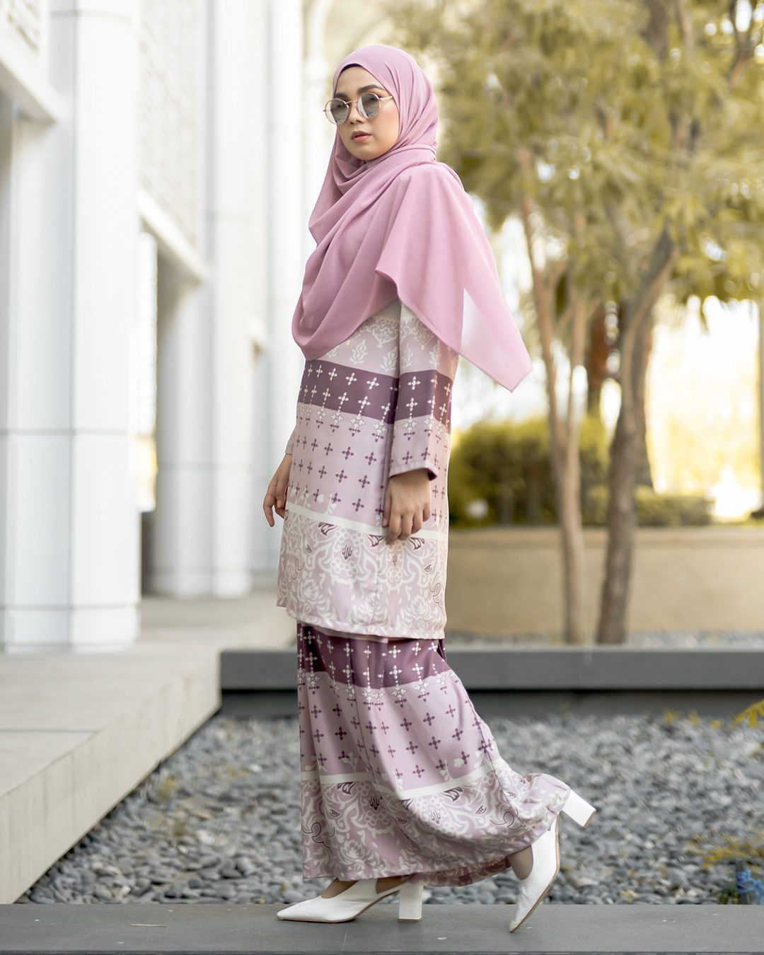 Baju Kurung Pahang Rayla - Rosy Pink