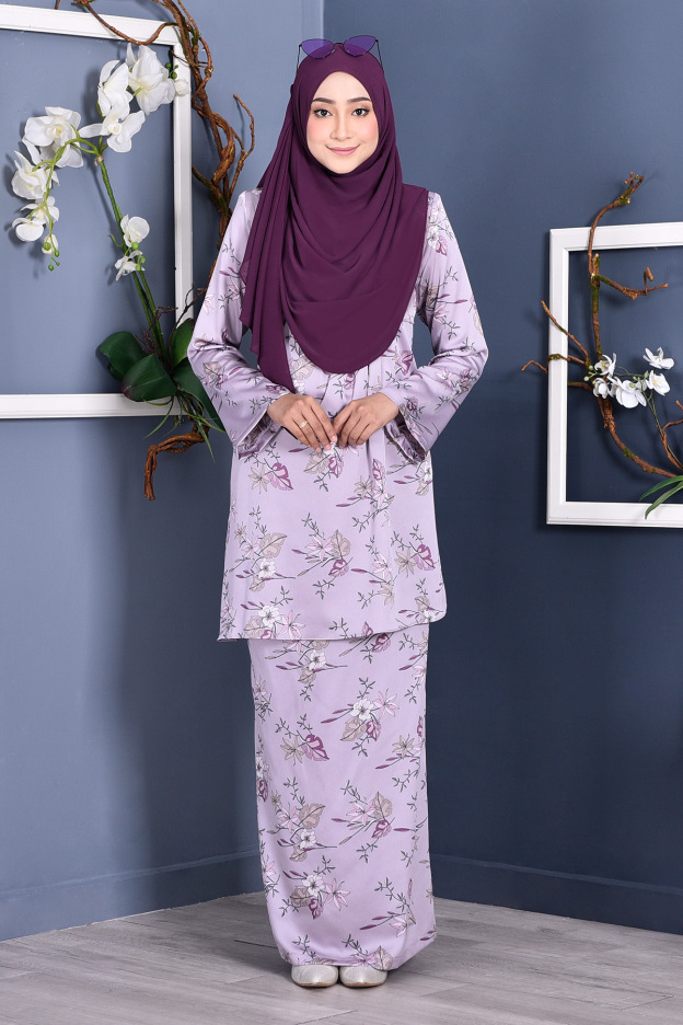 Baju Kurung Pleated Ruby - Lilac Purple