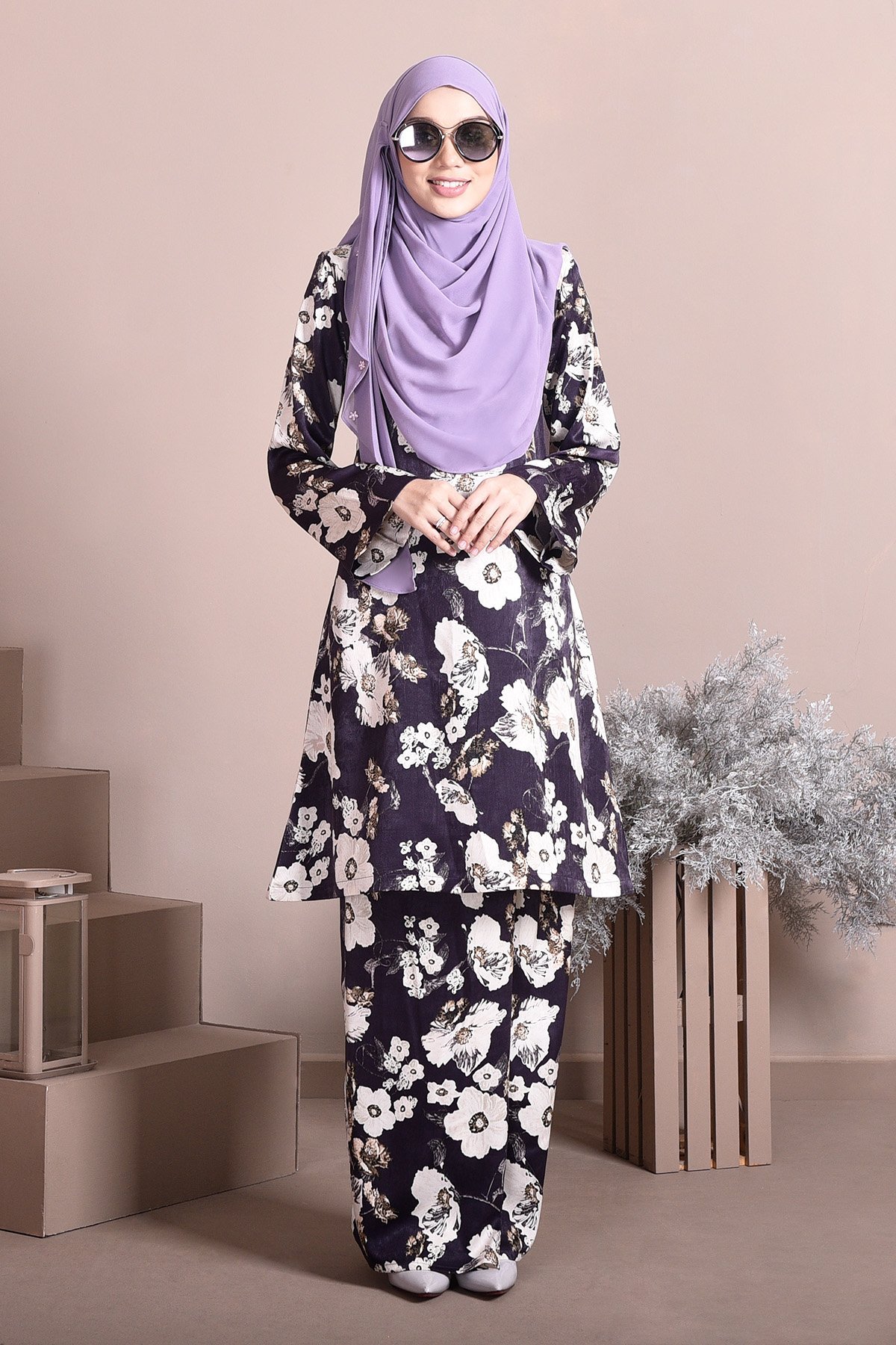 Baju Kurung Puteri Pahang Paula - Purple Plum
