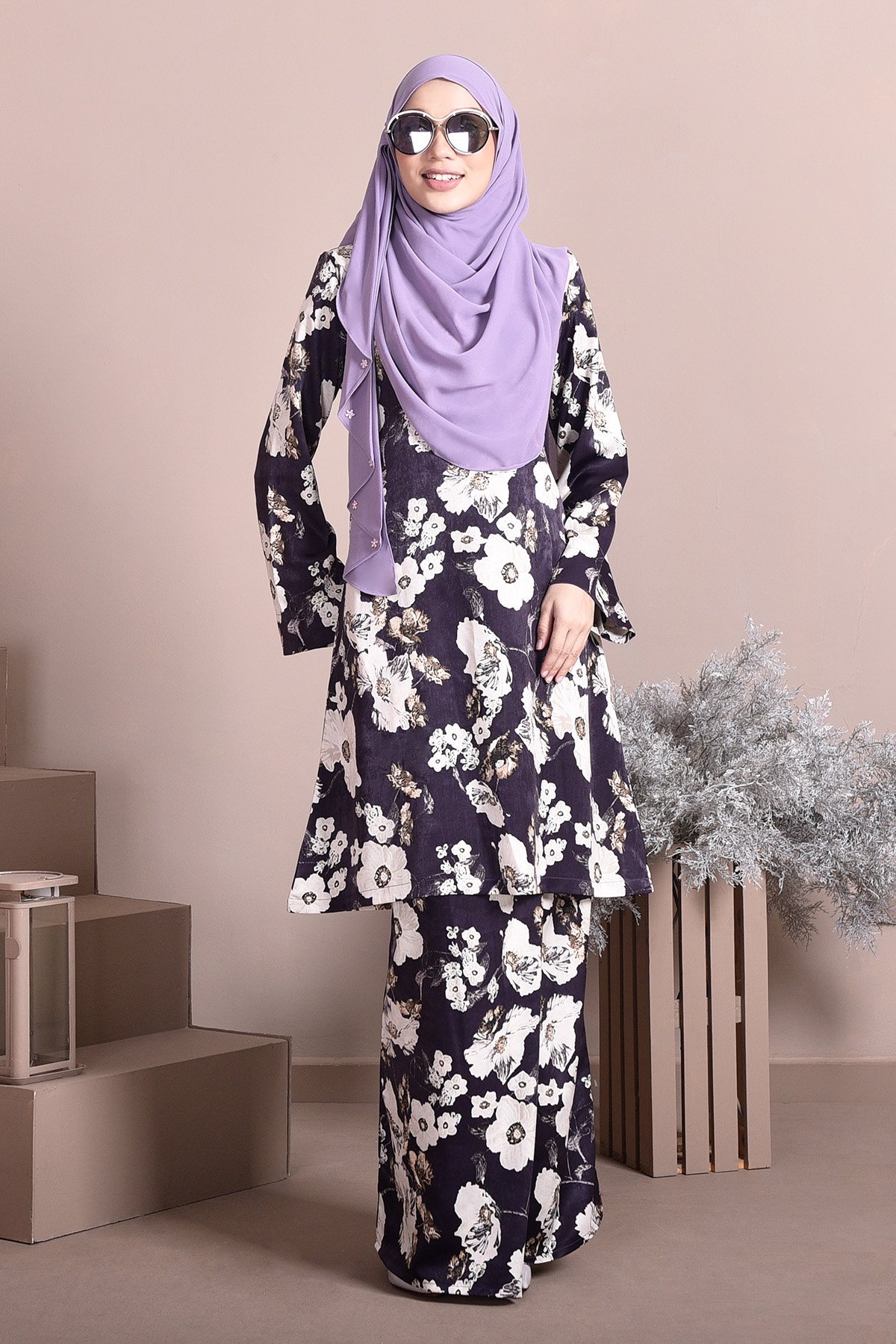 Baju Kurung Puteri Pahang Paula - Purple Plum