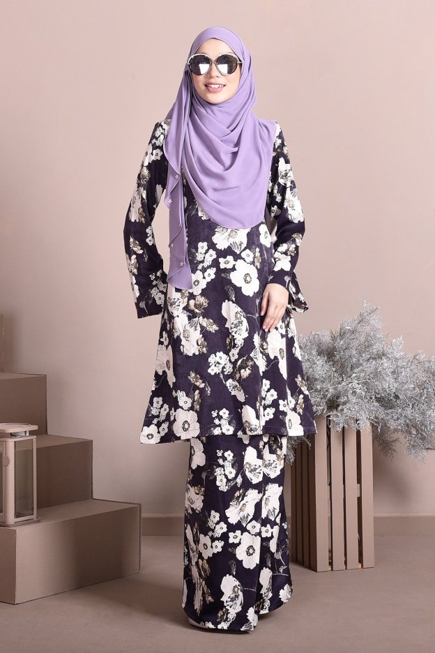 Baju Kurung Puteri Pahang Paula - Purple Plum