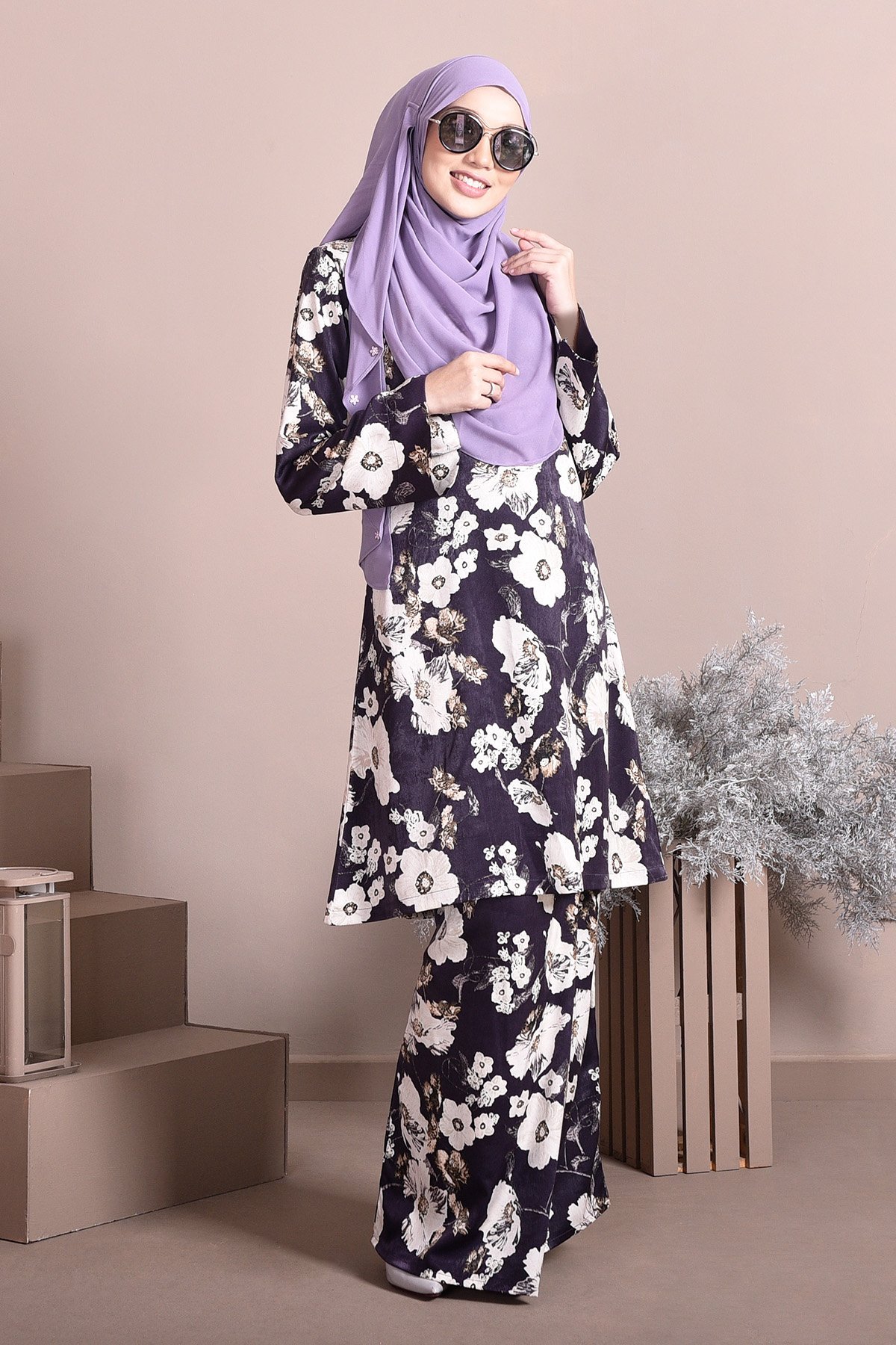 Baju Kurung Puteri Pahang Paula - Purple Plum