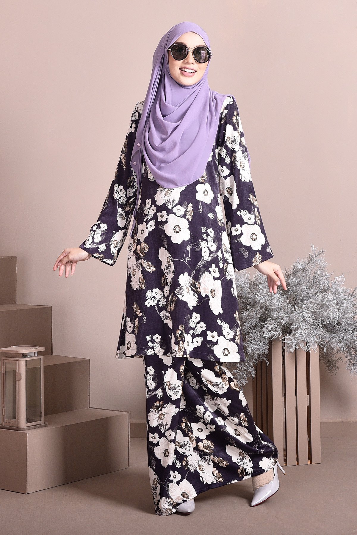Baju Kurung Puteri Pahang Paula - Purple Plum