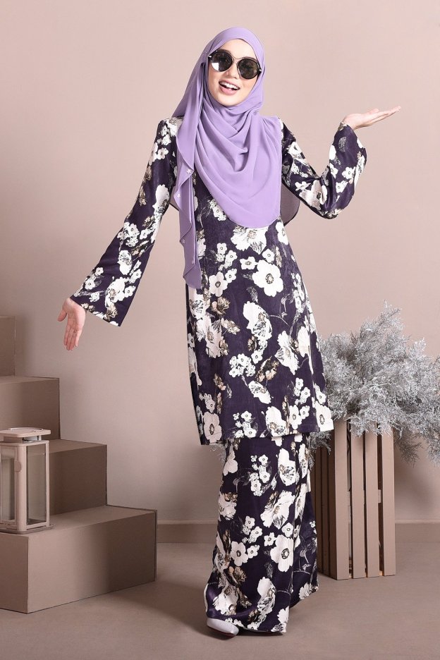 Baju Kurung Puteri Pahang Paula - Purple Plum
