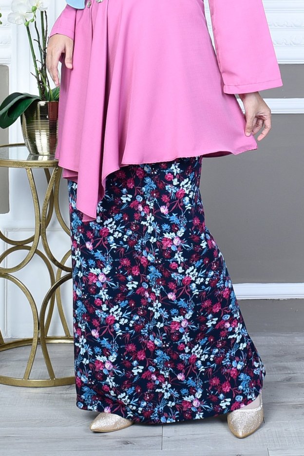 Baju Kurung Seroja - Aqua Pink