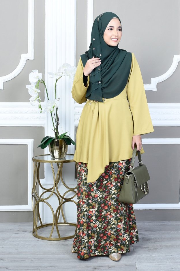 Baju Kurung Seroja -  Ripe Lime