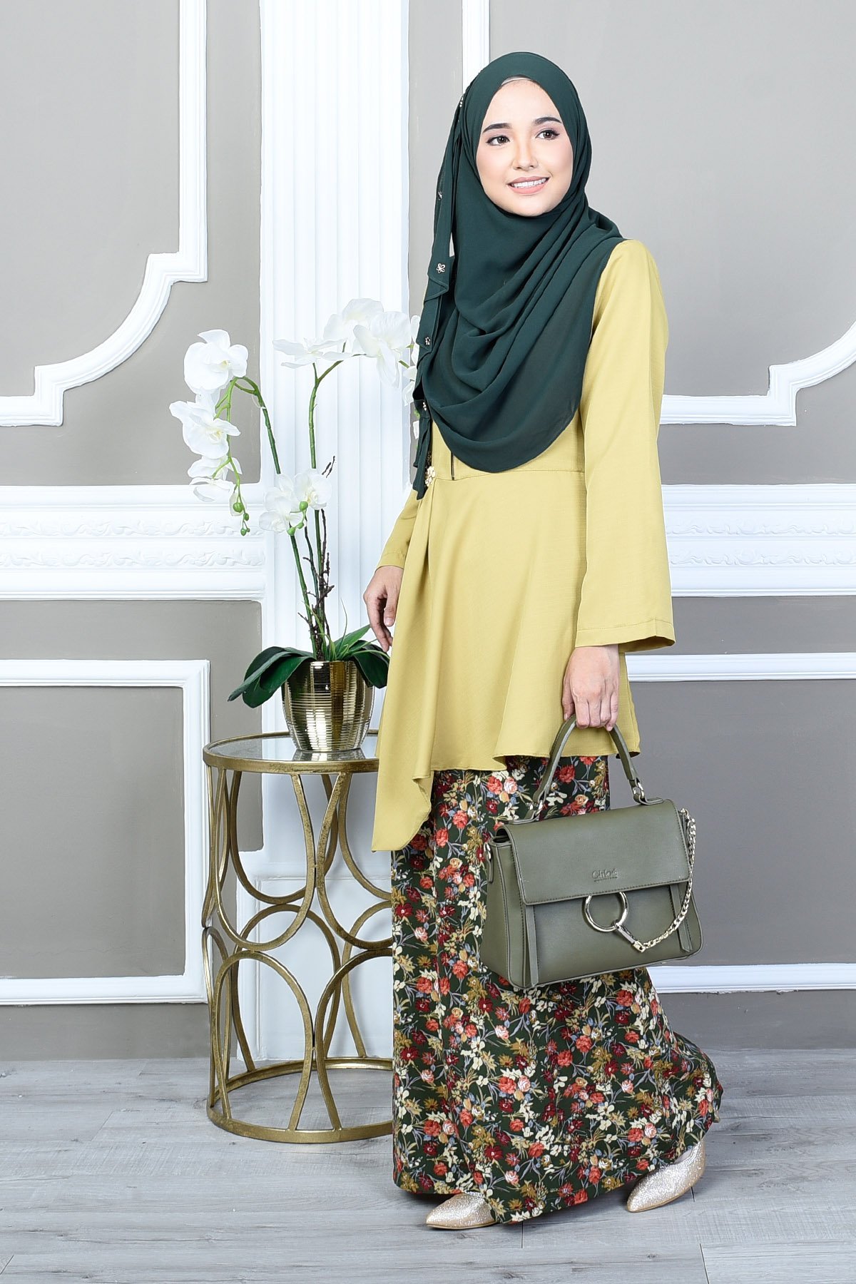 Baju Kurung Seroja - Ripe Lime