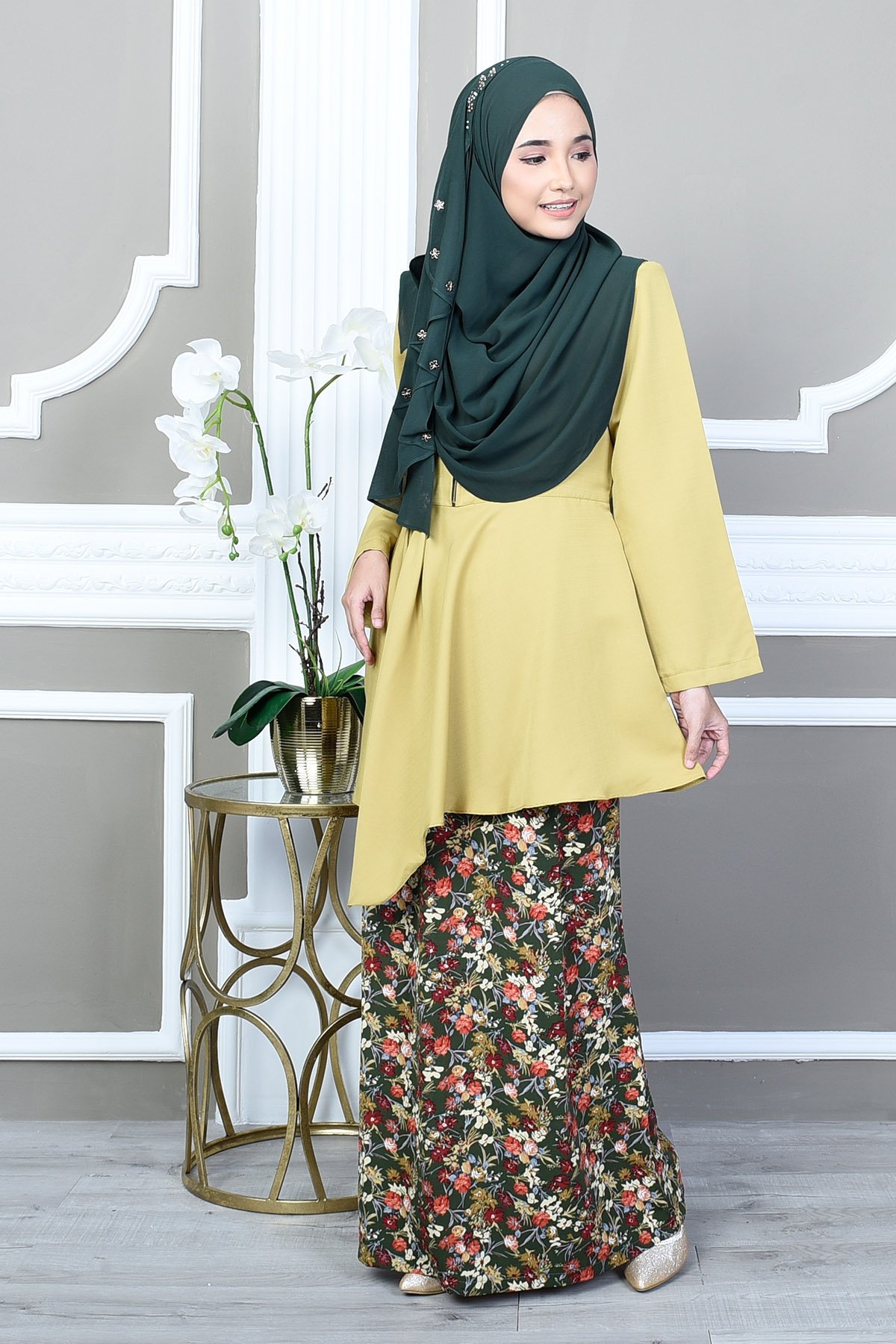 Baju Kurung Seroja - Ripe Lime