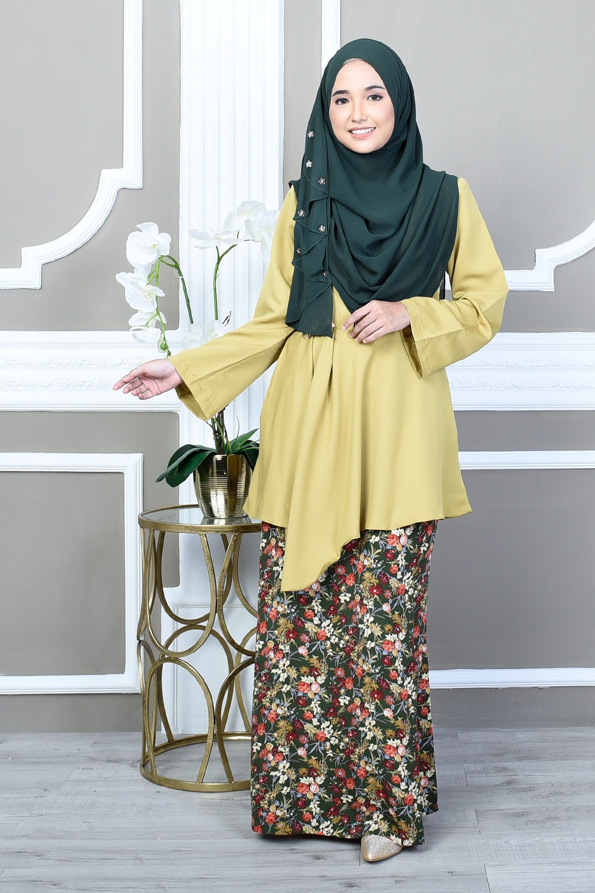 Baju Kurung Seroja - Ripe Lime