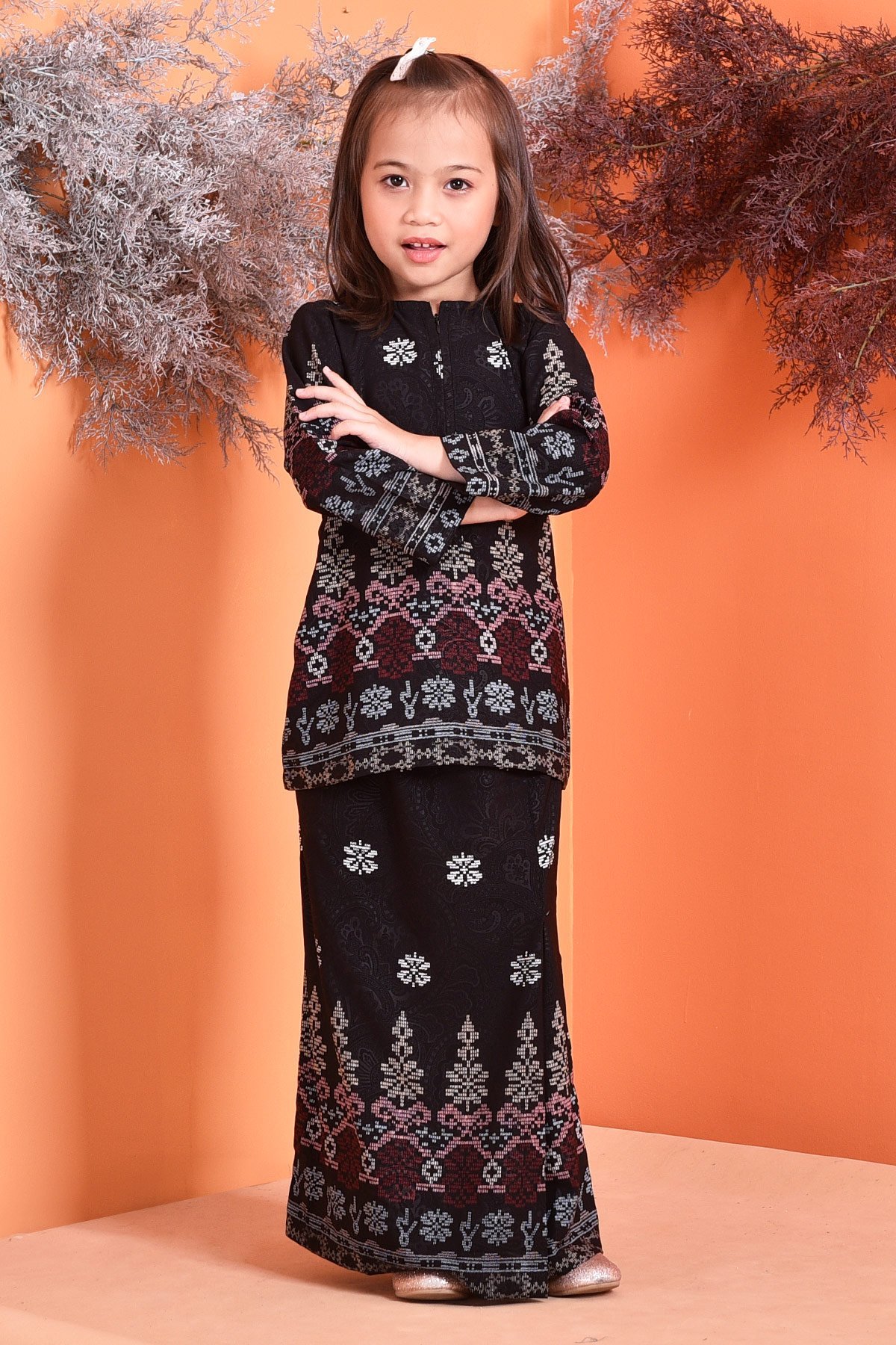 Baju Kurung Songket Amelia Kids - Black