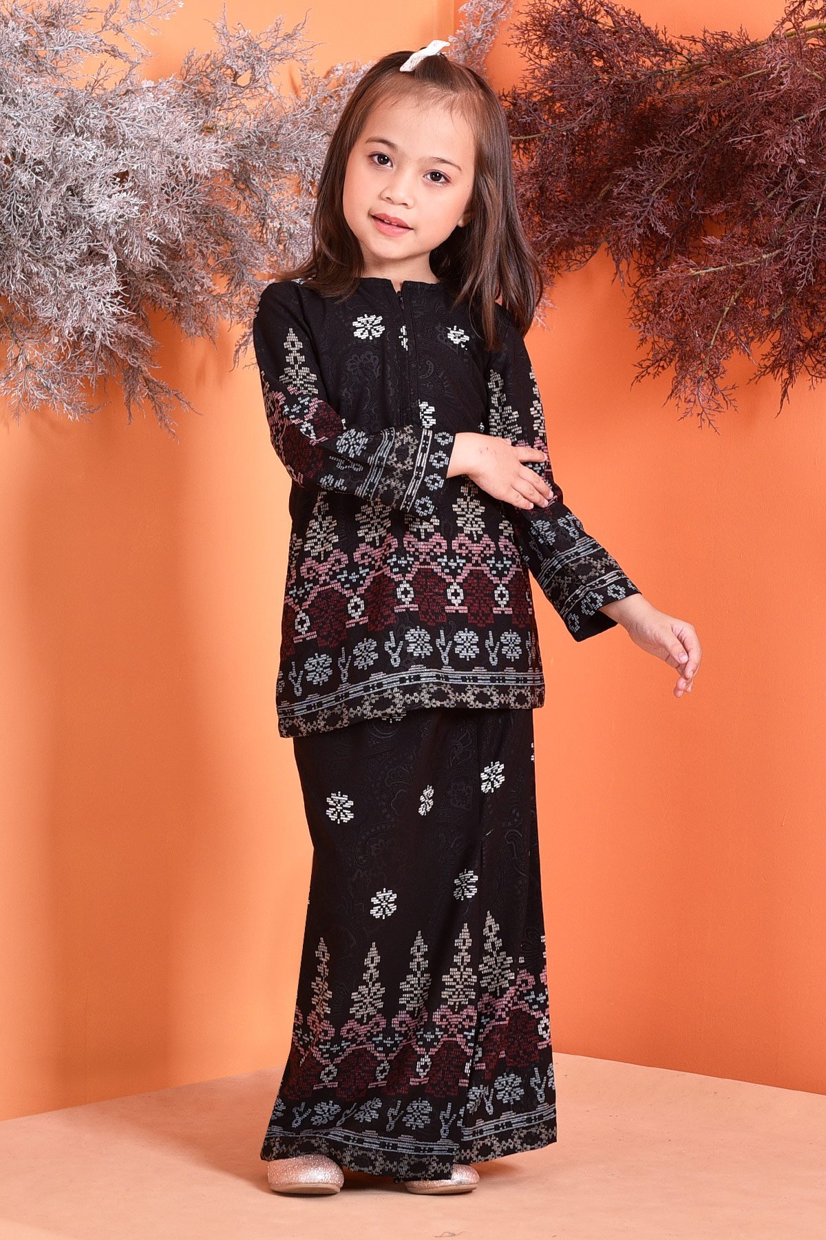 Baju Kurung Songket Amelia Kids - Black