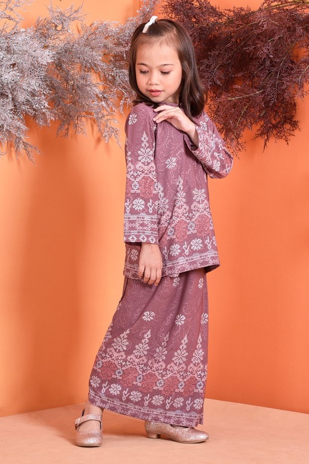Baju Kurung Songket Amelia Kids - Purple