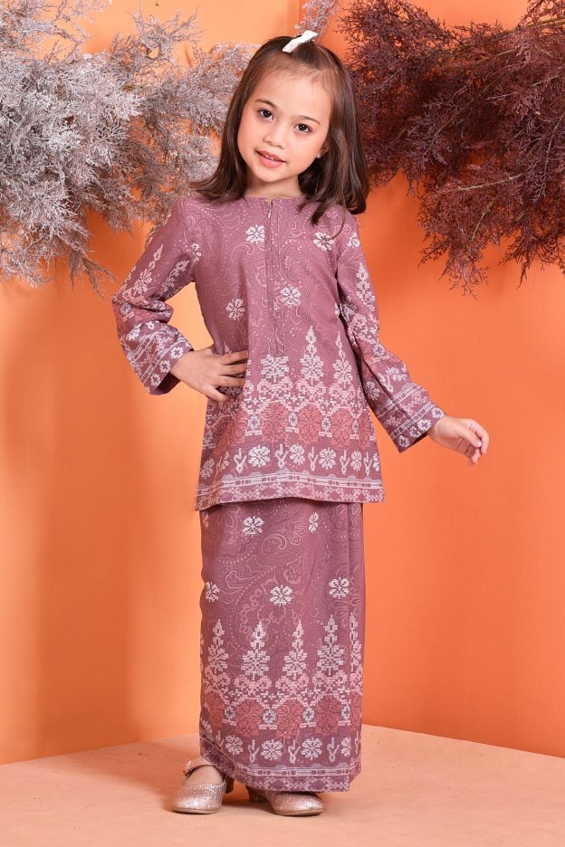 Baju Kurung Songket Amelia Kids - Purple