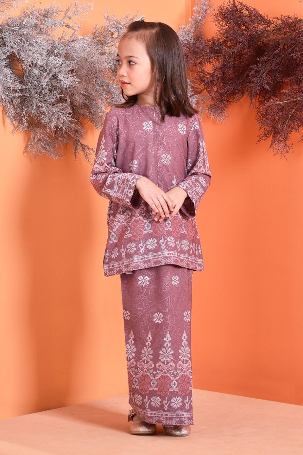 Baju Kurung Songket Amelia Kids - Purple