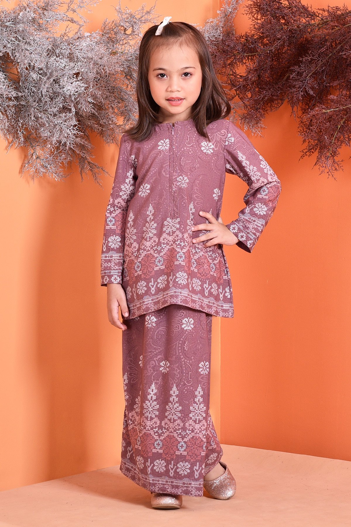 Baju Kurung Songket Amelia Kids - Purple