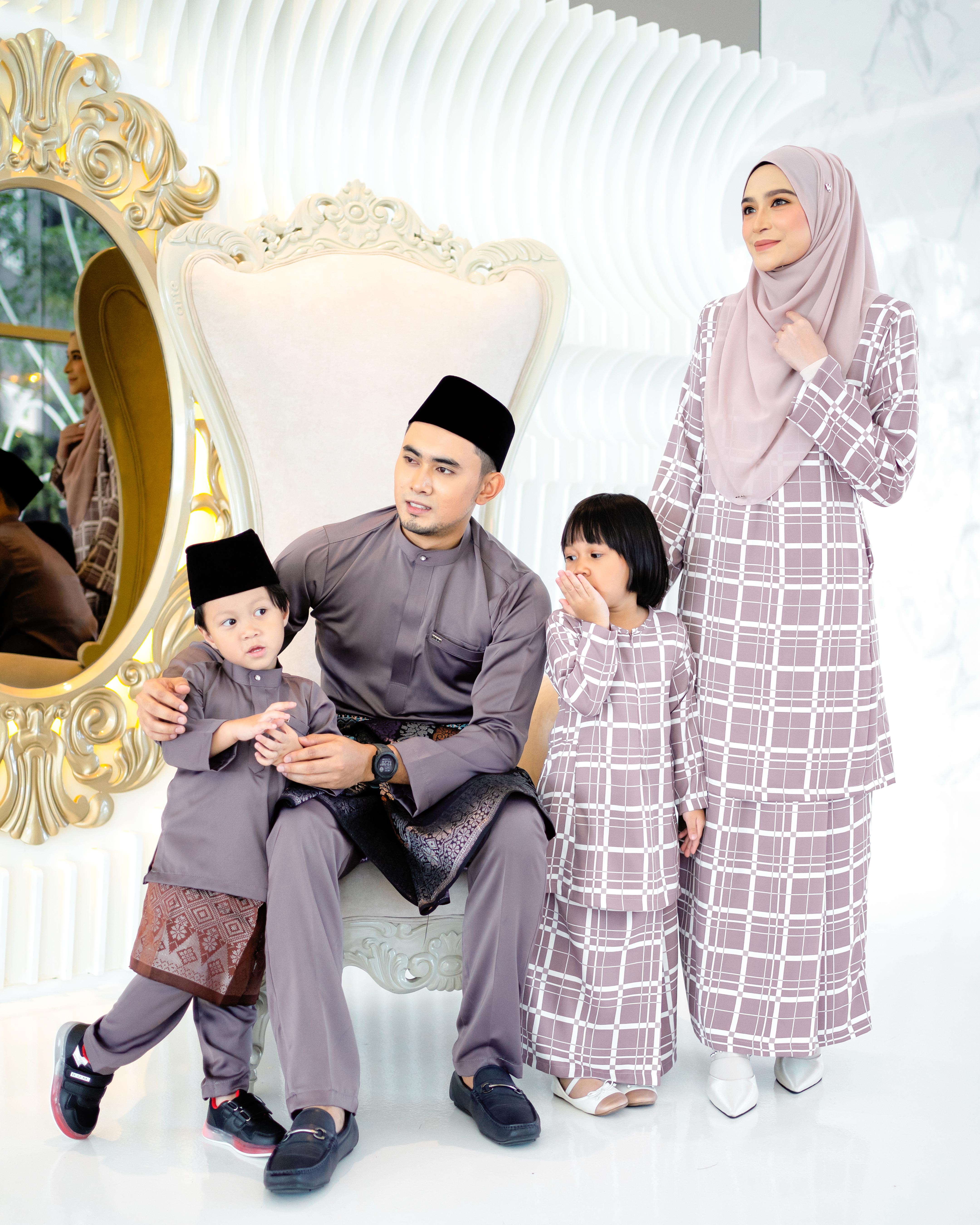 Baju Kurung Pahang Aliza Kids - Royal Purple
