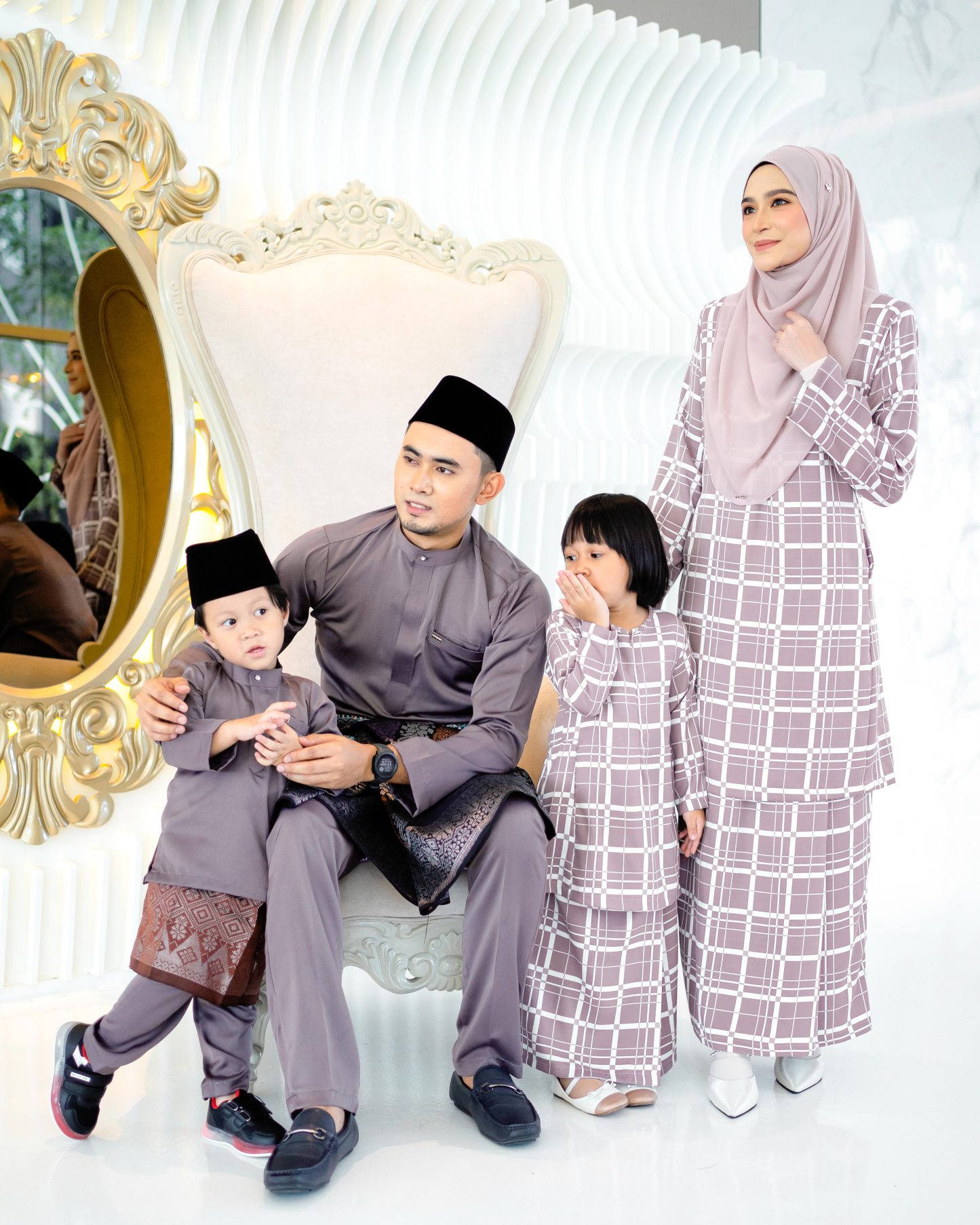 Baju Kurung Pahang Aliza Kids - Royal Purple