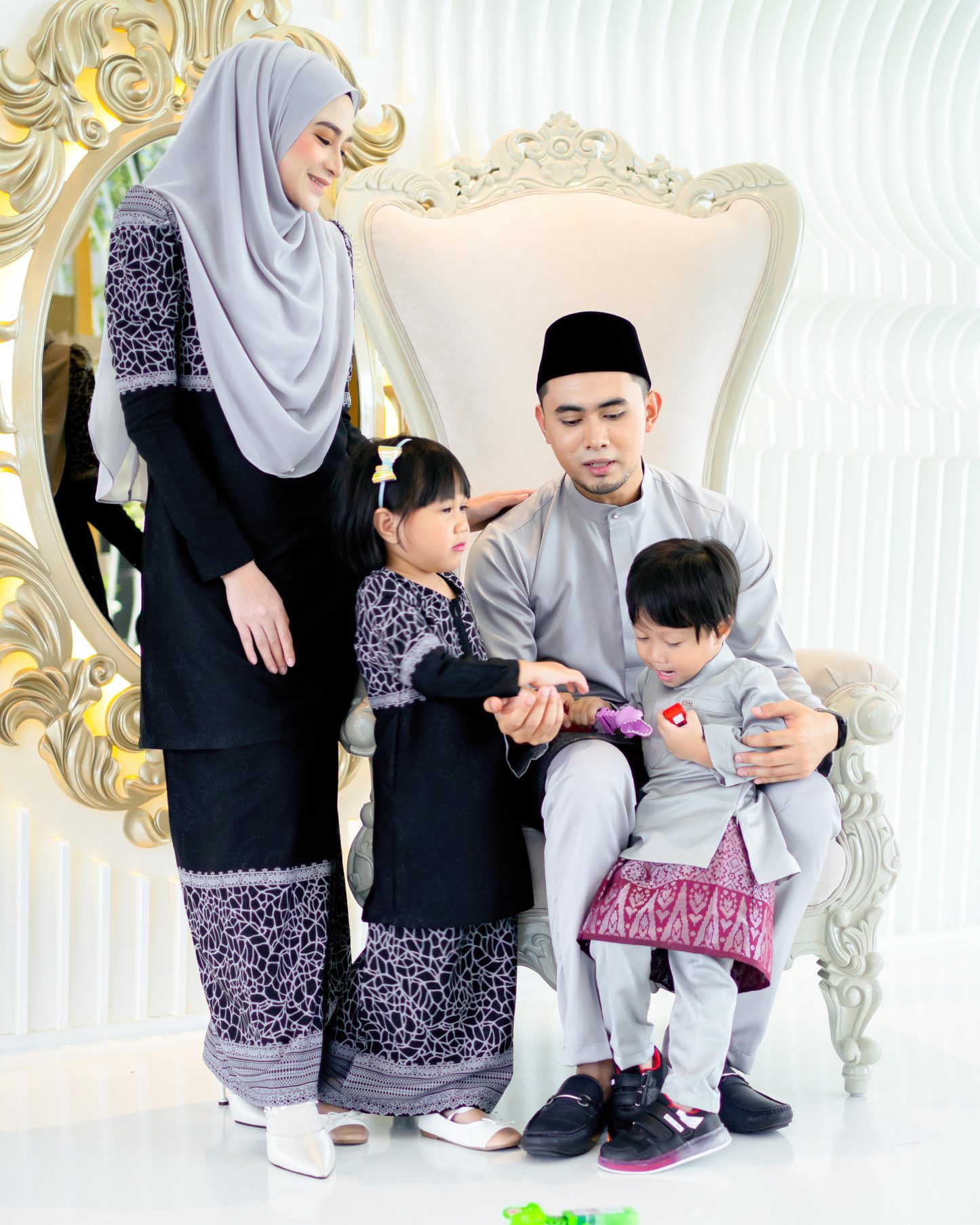 Baju Melayu Isa Slim Fit - Pewter Grey