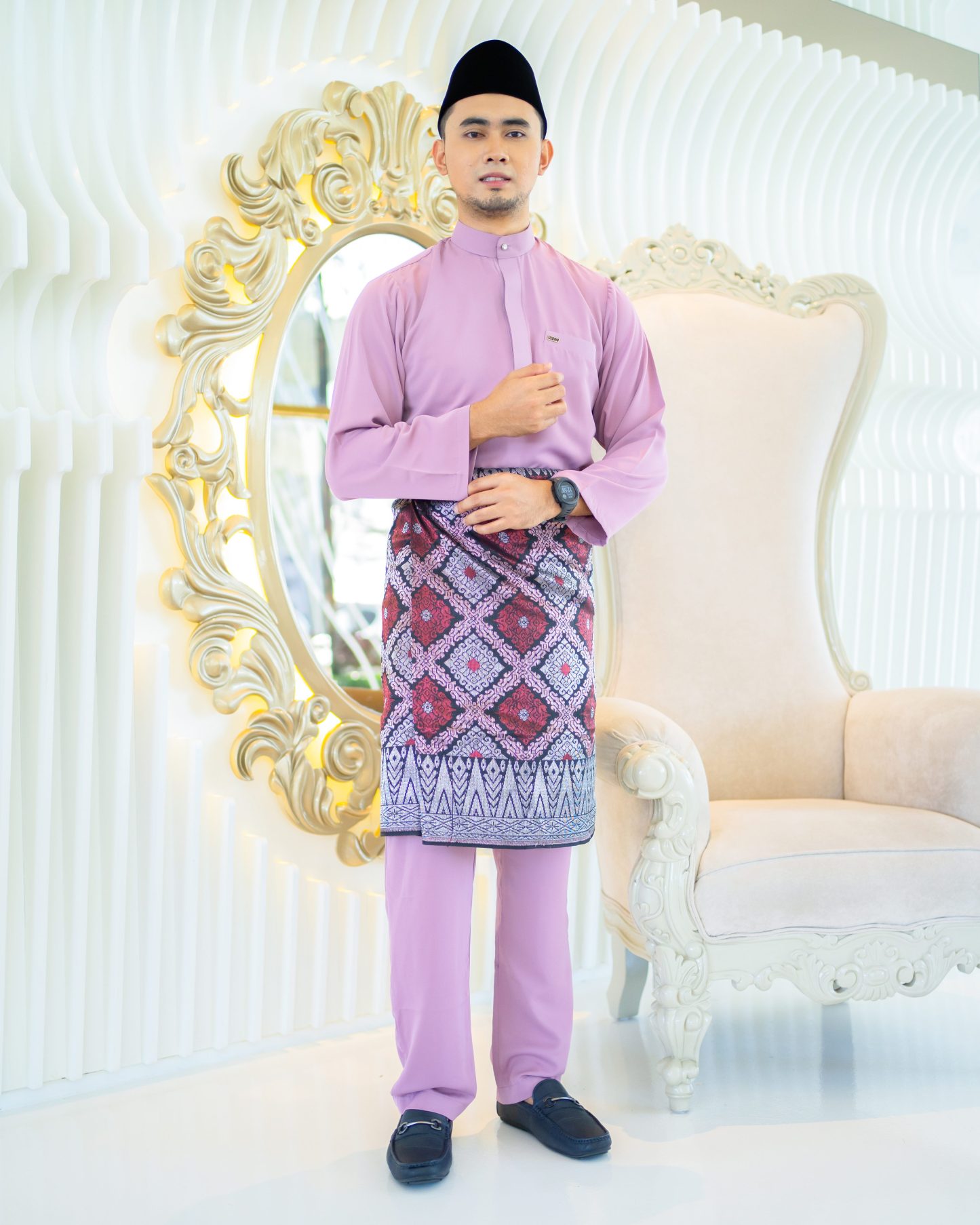 Baju Melayu Isa Slim Fit - Wisteria Purple