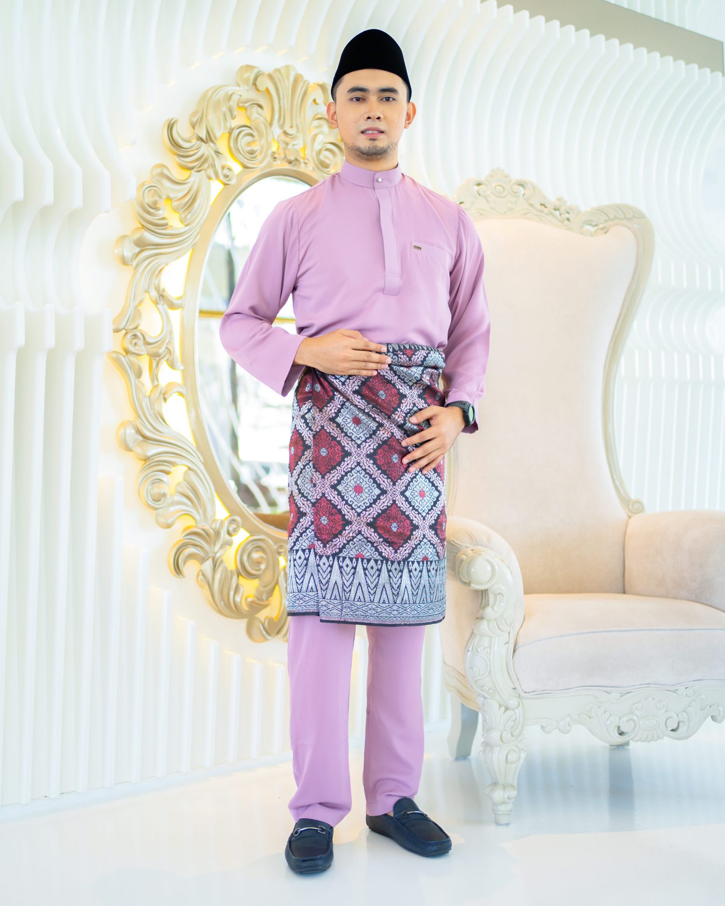 Baju Melayu Isa Slim Fit - Wisteria Purple