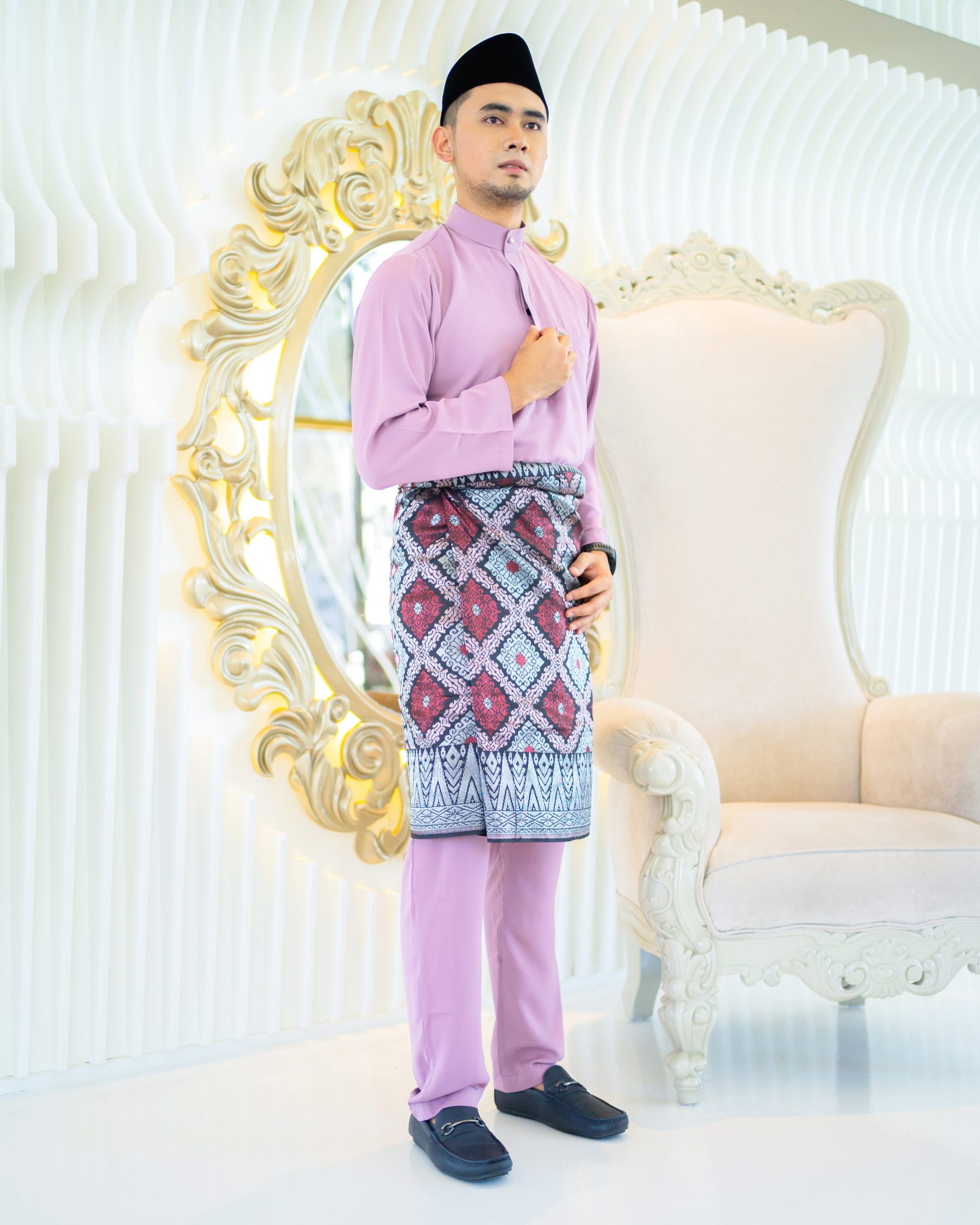 Baju Melayu Isa Slim Fit - Wisteria Purple