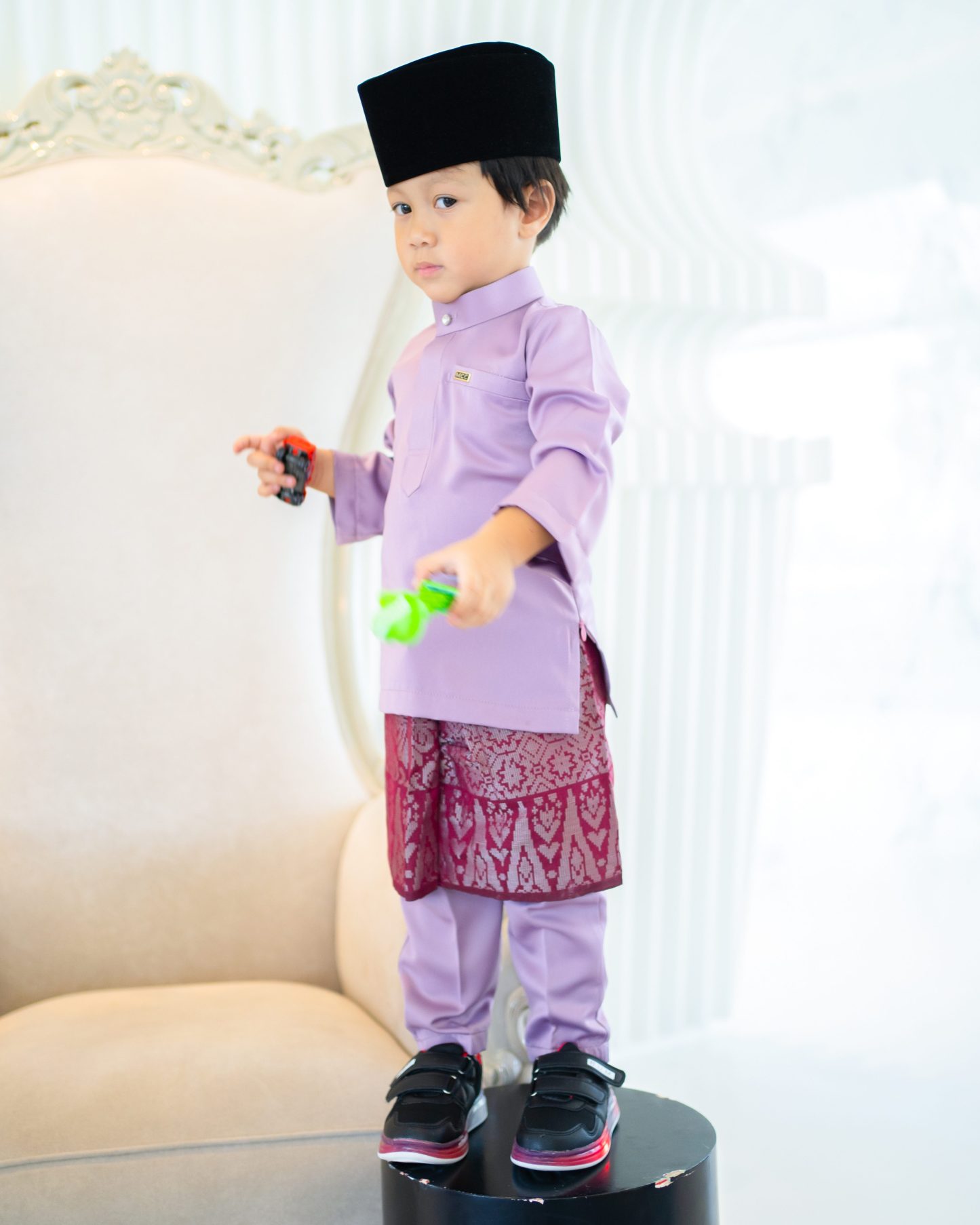 Baju Melayu Isa Slim Fit Kids - Wisteria Purple
