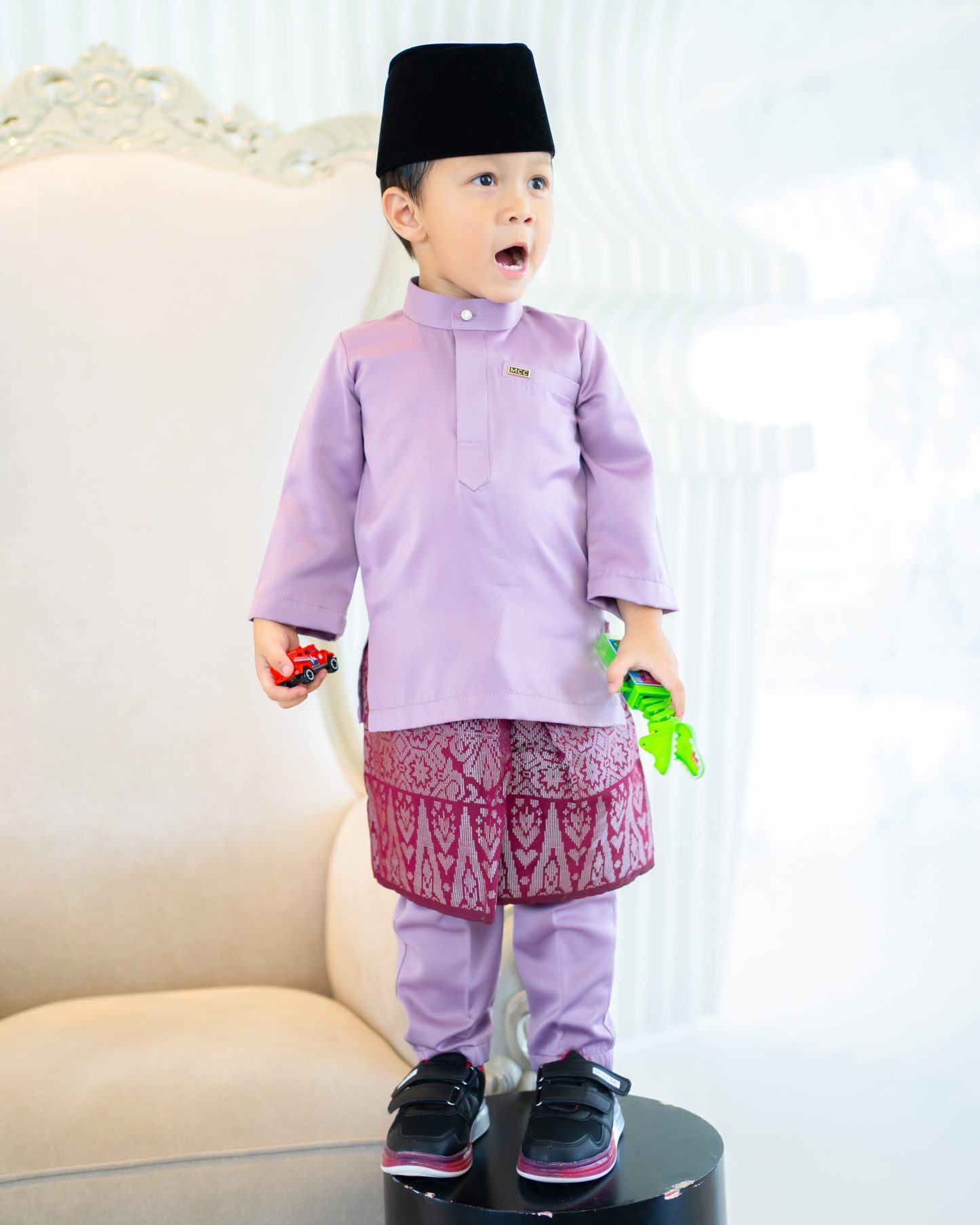 Baju Melayu Isa Slim Fit Kids - Wisteria Purple