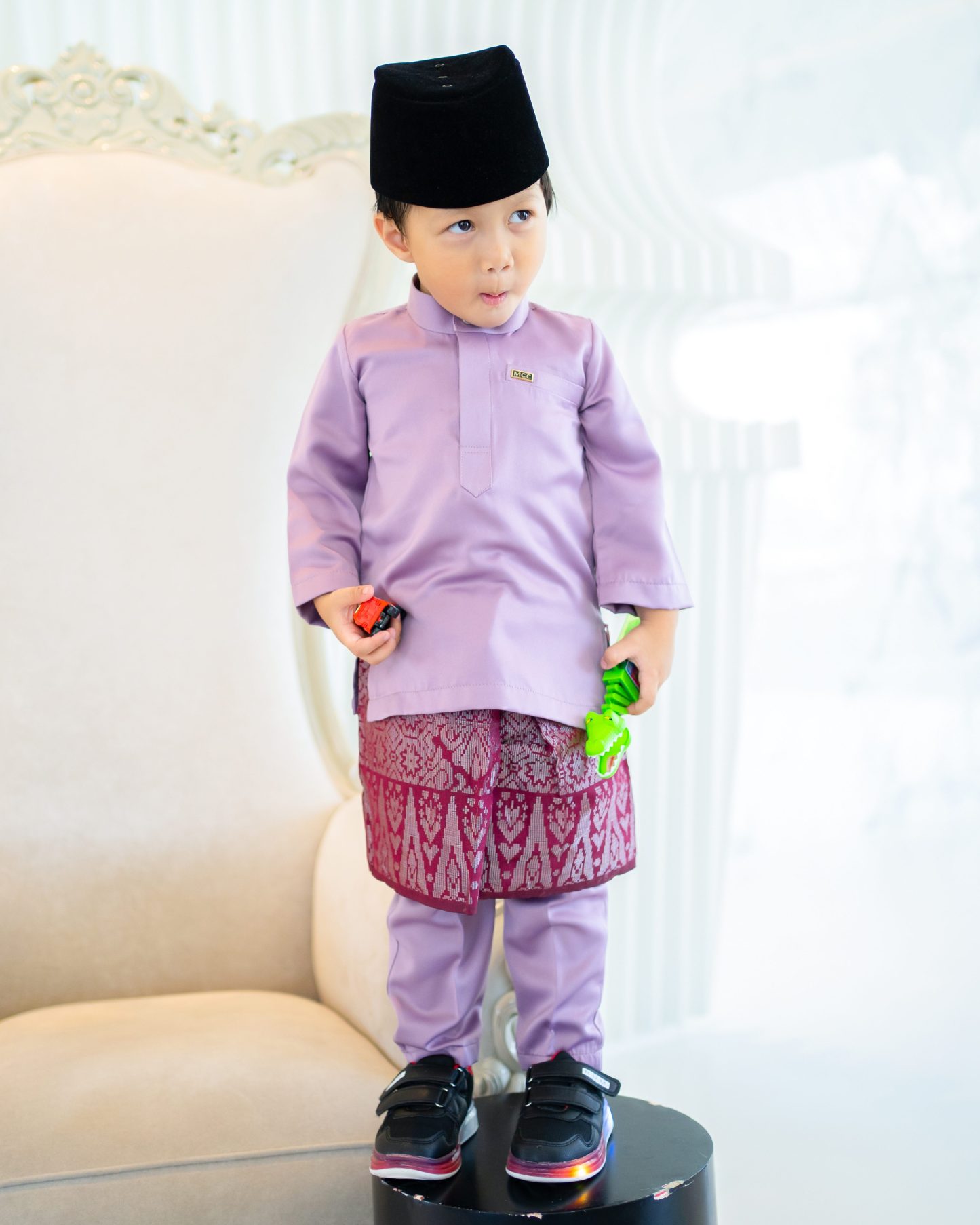 Baju Melayu Isa Slim Fit Kids - Wisteria Purple