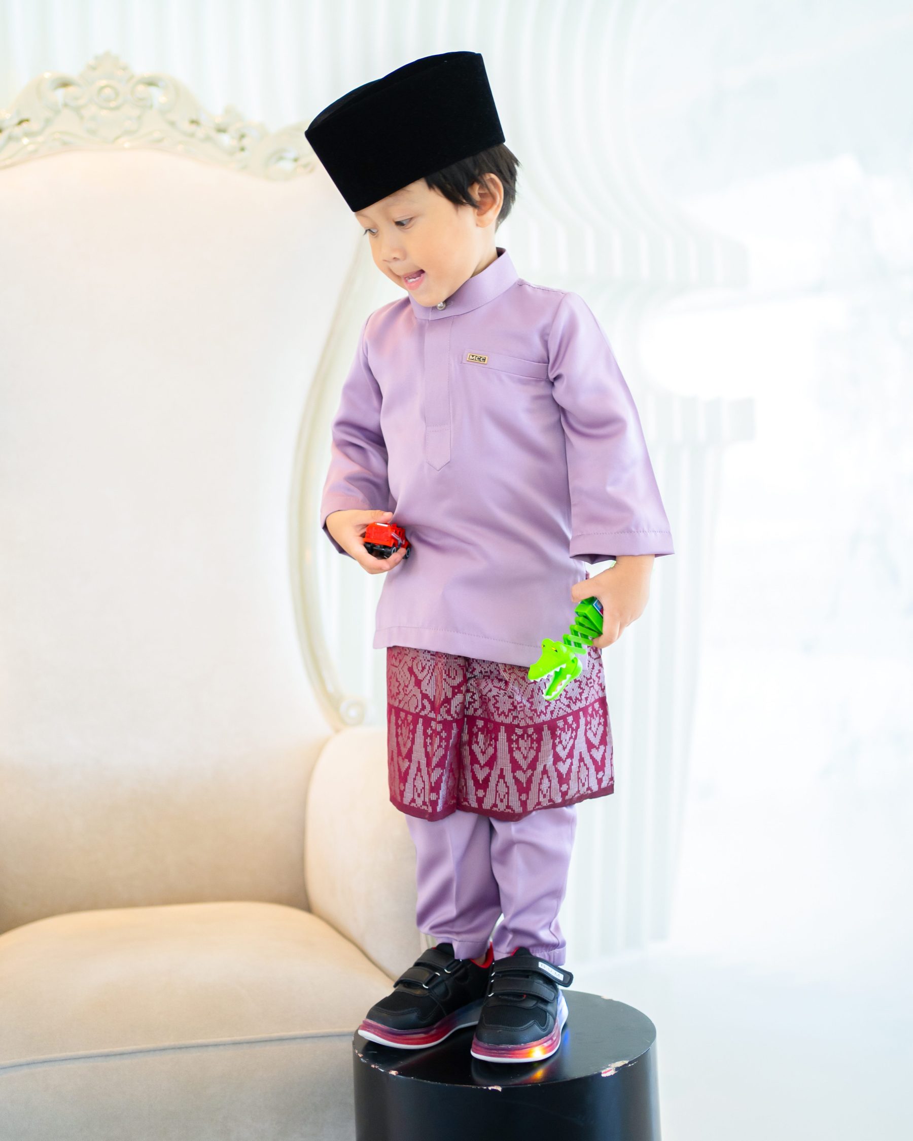 Baju Melayu Isa Slim Fit Kids - Wisteria Purple