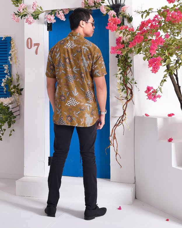 Baju Kemeja Batik Aiman - Biscotti Gold
