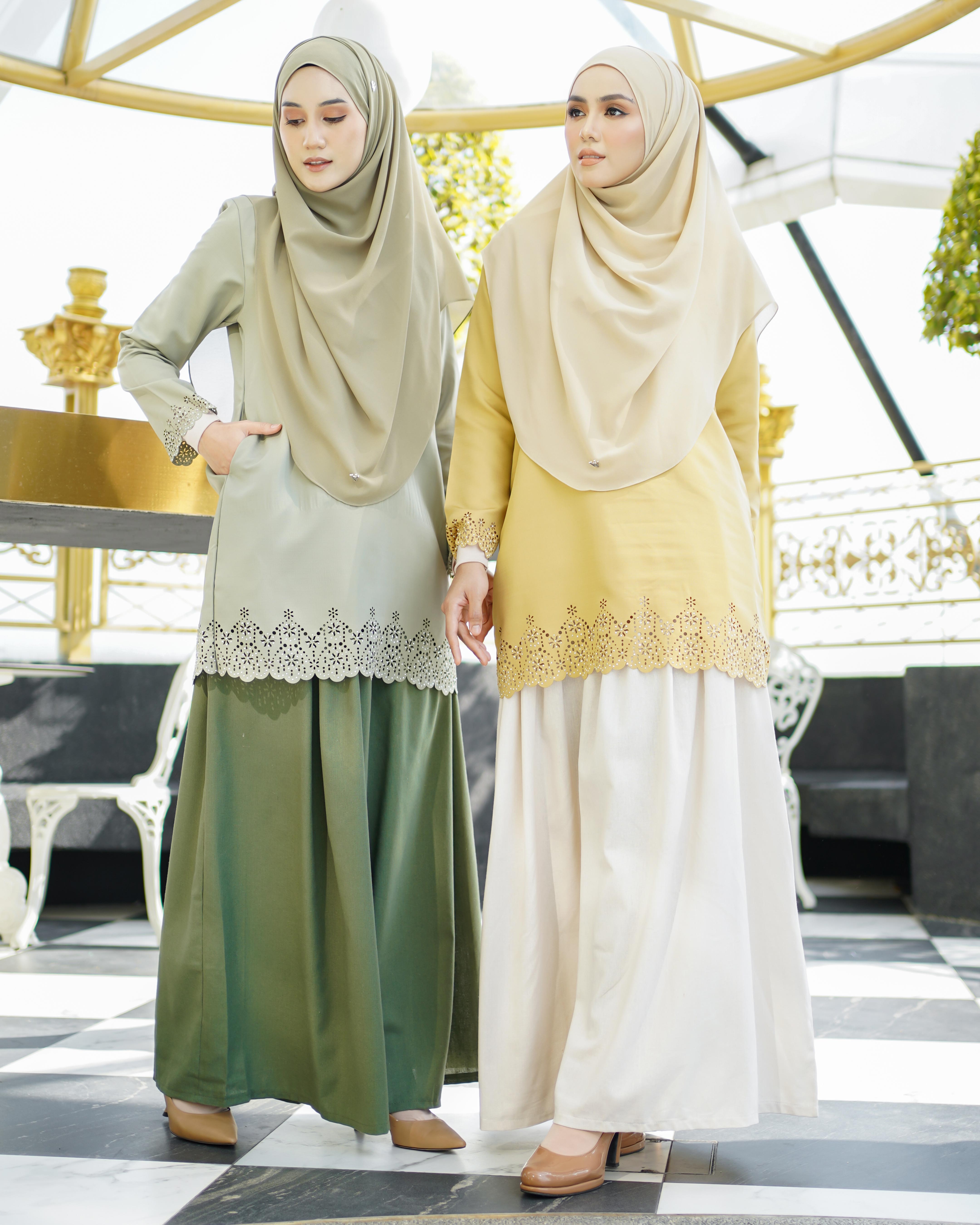 Baju Lasercut Allena - Army Green