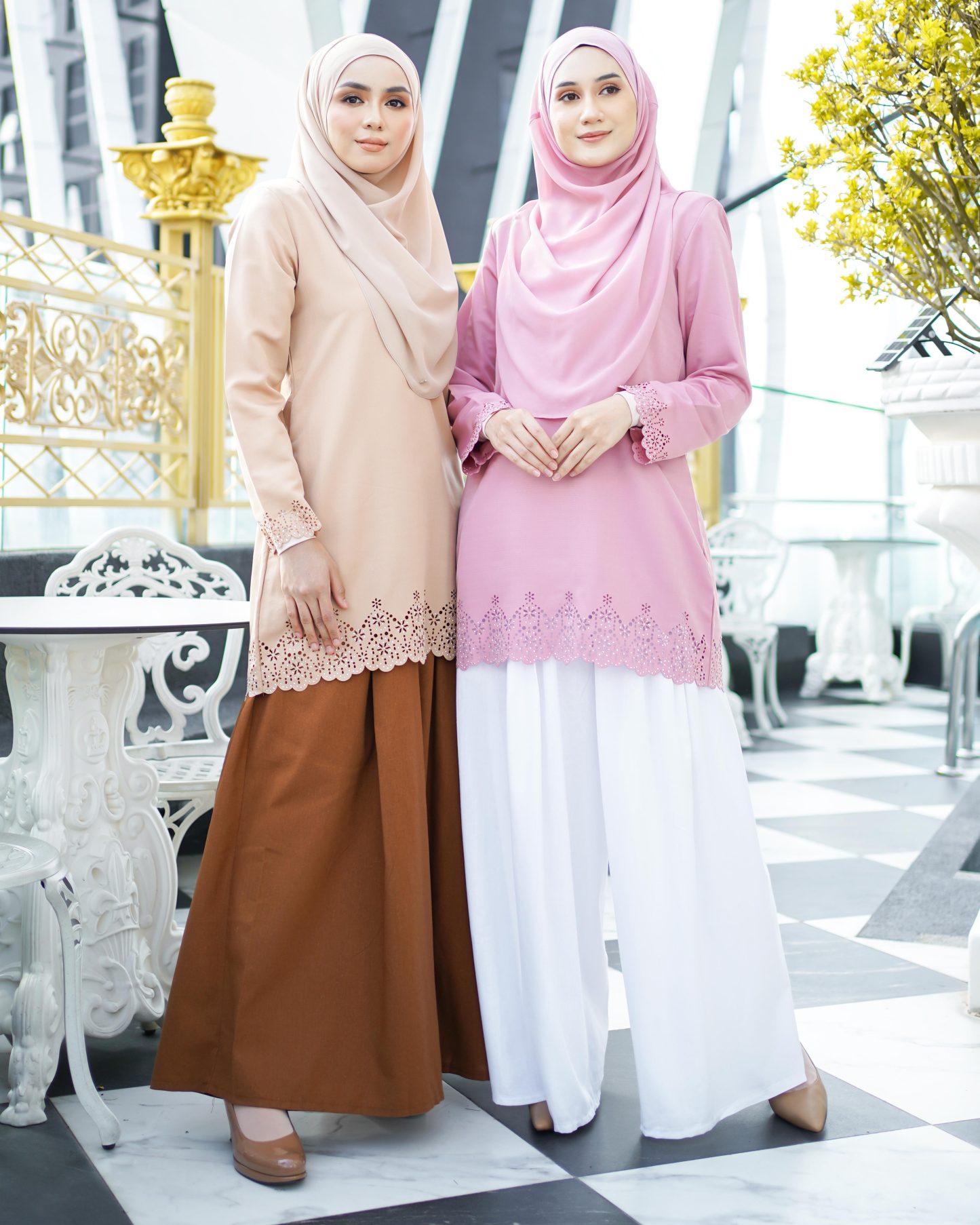 Baju Lasercut Allena - Latte Nude