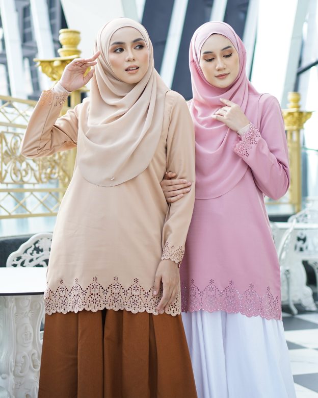 Baju Lasercut Allena - Latte Nude