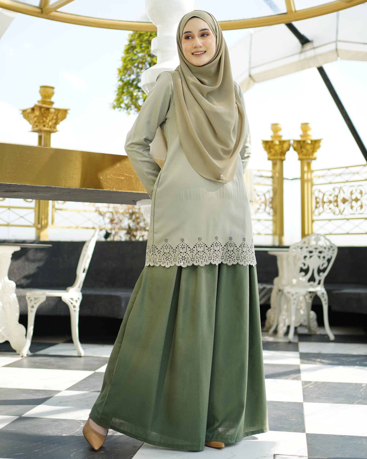 Baju Lasercut Allena - Fern Green