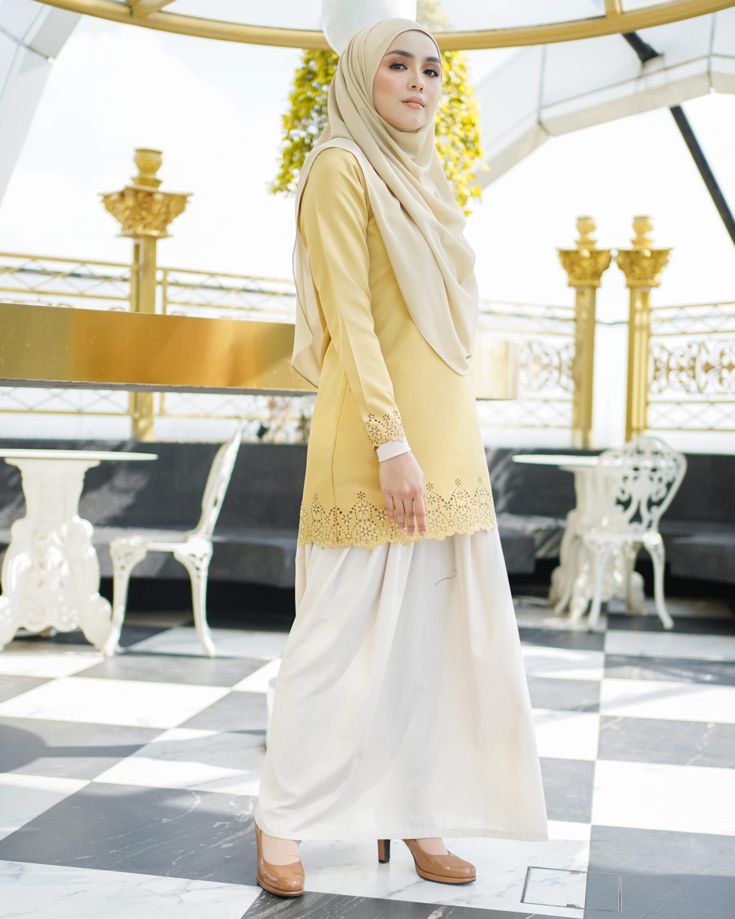 Baju Lasercut Allena - Yellow