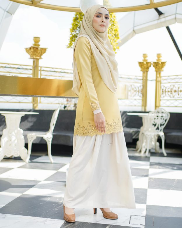 Baju Lasercut Allena - Yellow