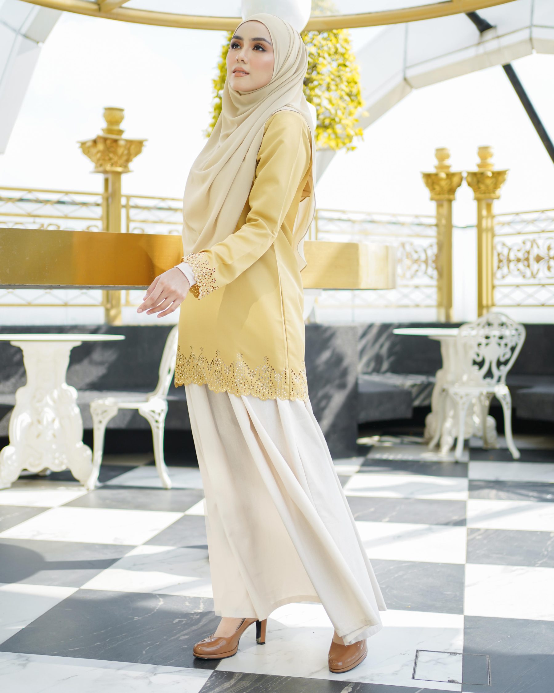 Baju Lasercut Allena - Yellow