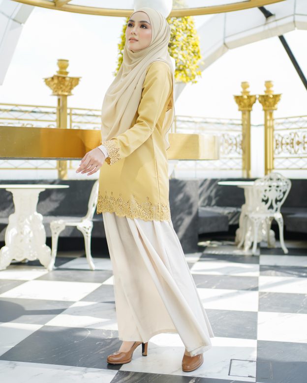 Baju Lasercut Allena - Yellow